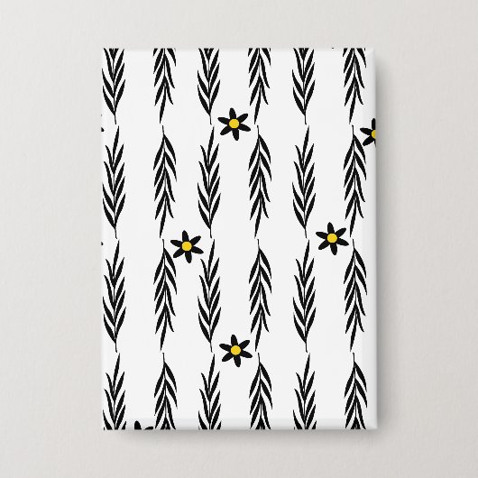 Minimale bloemloze naadloze moderne botanische mad button (Voorkant)