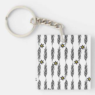 Minimale bloemloze naadloze moderne botanische mad sleutelhanger