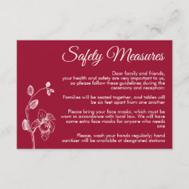 Minimale bloemorchideeën moderne veiligheidsmaatre informatiekaartje