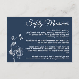 Minimale bloemorchideeën moderne veiligheidsmaatre informatiekaartje