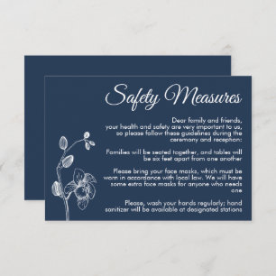 Minimale bloemorchideeën moderne veiligheidsmaatre informatiekaartje