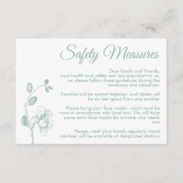 Minimale bloemorchideeën moderne veiligheidsmaatre informatiekaartje