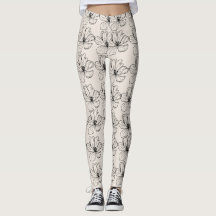 Minimale bloemrijke lijnkunstleggings