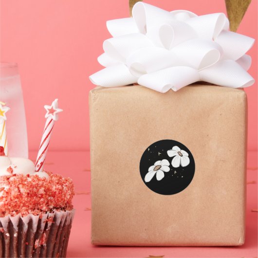 minimale bloemsticker ronde sticker (Feest)
