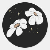 minimale bloemsticker ronde sticker (Voorkant)
