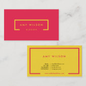 Minimale blogger Social Media Bright Pink Yellow Visitekaartje (Voorkant / Achterkant)