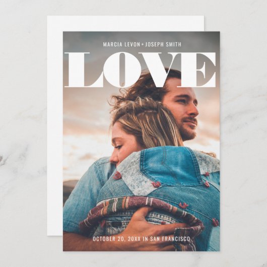 Minimale blote foto save the date (Voorkant / Achterkant)