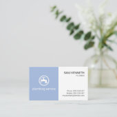 Minimale Blue Box Plumber Visitekaartje (Staand voorkant)