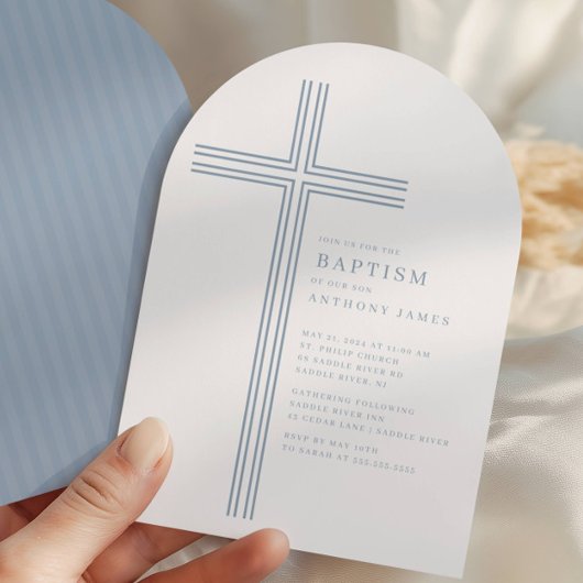 Minimale Blue Cross Doop Uitnodiging