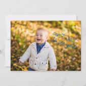 Minimale Blueberry Cupcake First Birthday Kaart (Achterkant)