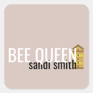 Minimale Blush BEE QUEEN en hive Square Sticker