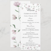 Minimale Blush Bloemige Elegante Trouwmenu Sjabloo Menu (Voorkant / Achterkant)
