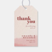 Minimale Blush Bloom Bold Script Trouw Trouw Dank  Cadeaulabel (Achterkant)