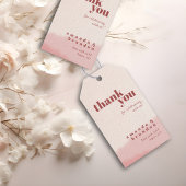 Minimale Blush Bloom Bold Script Trouw Trouw Dank  Cadeaulabel