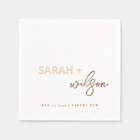 Minimale Blush Brown Script Typography Wedding