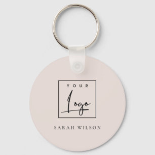 Minimale Blush Custom Promotional Business Logo Sleutelhanger