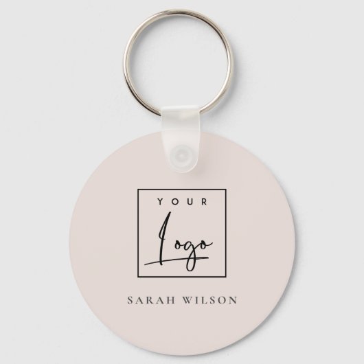 Minimale Blush Custom Promotional Business Logo Sleutelhanger (Voorkant)
