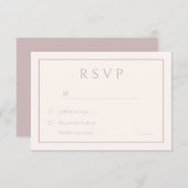 Minimale Blush Elegante Moderne Bruiloft RSVP Kaartje (Voorkant / Achterkant)