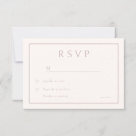 Minimale Blush Elegante Moderne Bruiloft RSVP Kaartje