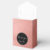 Minimale Blush en Black Custom Wedding Bedankdoosjes (Geopend)