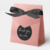 Minimale Blush en Black Custom Wedding Bedankdoosjes (Voorkant Zijde)