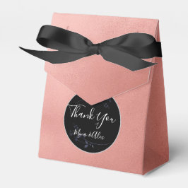 Minimale Blush en Black Custom Wedding Bedankdoosjes