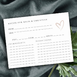 Minimale Blush Hart Bruiloft Feest Recept Verzoek Briefkaart