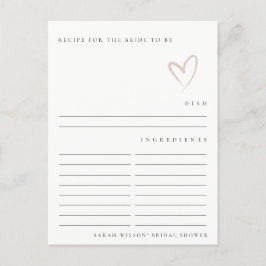 Minimale Blush Hart Bruiloftssalon Recept Verzoek Briefkaart