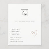 Minimale Blush Heart Kraft Business Service Logo Flyer (Voorkant)