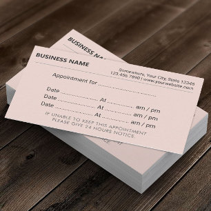 Minimale Blush Pink Appointherinnering Afsprakenkaartje