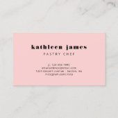 Minimale Blush Pink Balloon Wisk Chef Visitekaartje (Achterkant)