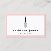Minimale Blush Pink Balloon Wisk Chef Visitekaartje (Voorkant)