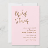 Minimale Blush Pink Bridal Shower-uitnodiging Kaart (Voorkant)