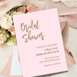 Minimale Blush Pink Bridal Shower-uitnodiging Kaart