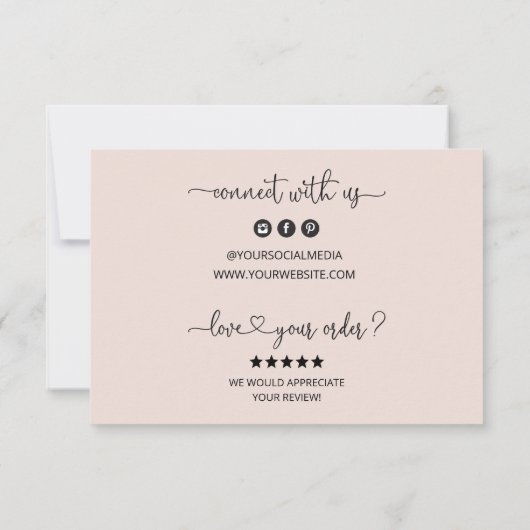 Minimale Blush Pink Business - Hartelijk dank voor Bedankkaart (Achterkant)