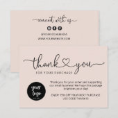 Minimale Blush Pink Business - Hartelijk dank voor Bedankkaart (Voorkant / Achterkant)