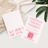 Minimale Blush Pink Details Kaart & RSVP QR Code