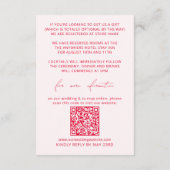 Minimale Blush Pink Details Kaart & RSVP QR Code (Achterkant)