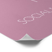 Minimale Blush Pink Heart Wedding Seating Chart Poster (Hoek)