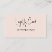 Minimale Blush Pink Loyalty Kaart (Voorkant)