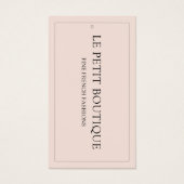 Minimale 'Blush Pink' Mode Verhangend Label prijs Visitekaartje (Voorkant)