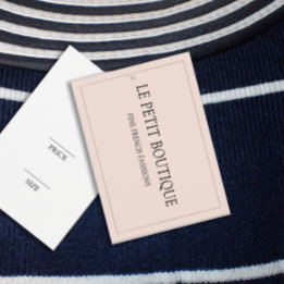 Minimale 'Blush Pink' Mode Verhangend Label prijs Visitekaartje