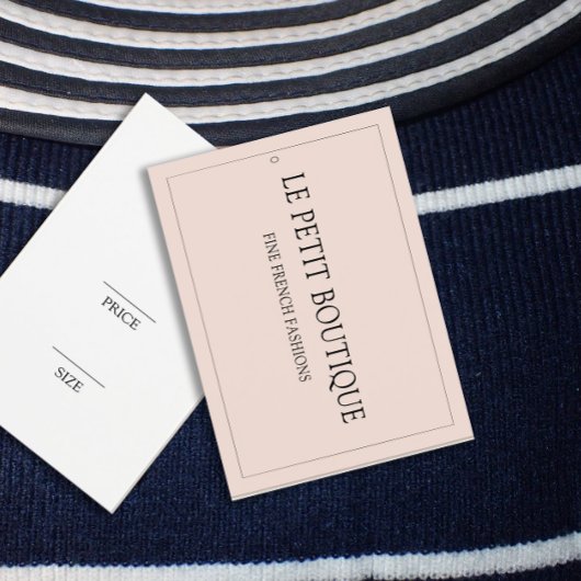 Minimale 'Blush Pink' Mode Verhangend Label prijs Visitekaartje
