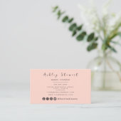 Minimale Blush Pink Modern Professional Branding Visitekaartje (Staand voorkant)