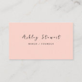 Minimale Blush Pink Modern Professional Branding Visitekaartje (Achterkant)