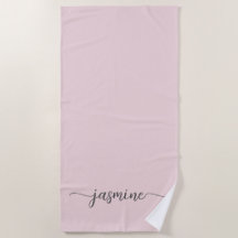 Minimale Blush Pink Monogram Naam Huge Script
