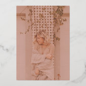 Minimale Blush Pink Overlay Afstudeerder Foto van  Folie Uitnodiging (Achterkant)