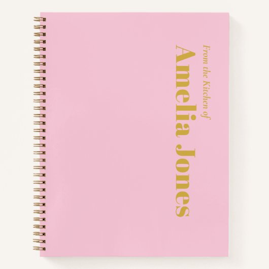 Minimale Blush Pink Recipe Book Cooking Journal Notitieboek (Voorkant)