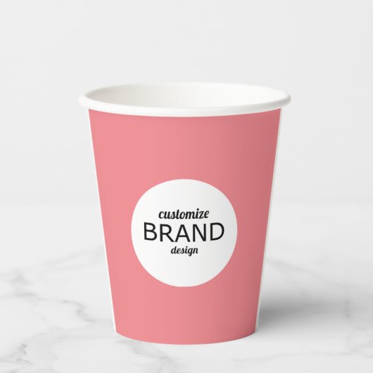 Minimale Blush Pink voor zakelijke Logo Papieren Bekers (Voorkant)