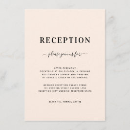 Minimale Blush Pink Weddenschap Informatiekaartje